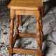 Wooden stool with a square seat