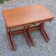 Set of 3 nesting tables in Scandinavian style made of teak from the 1970s.