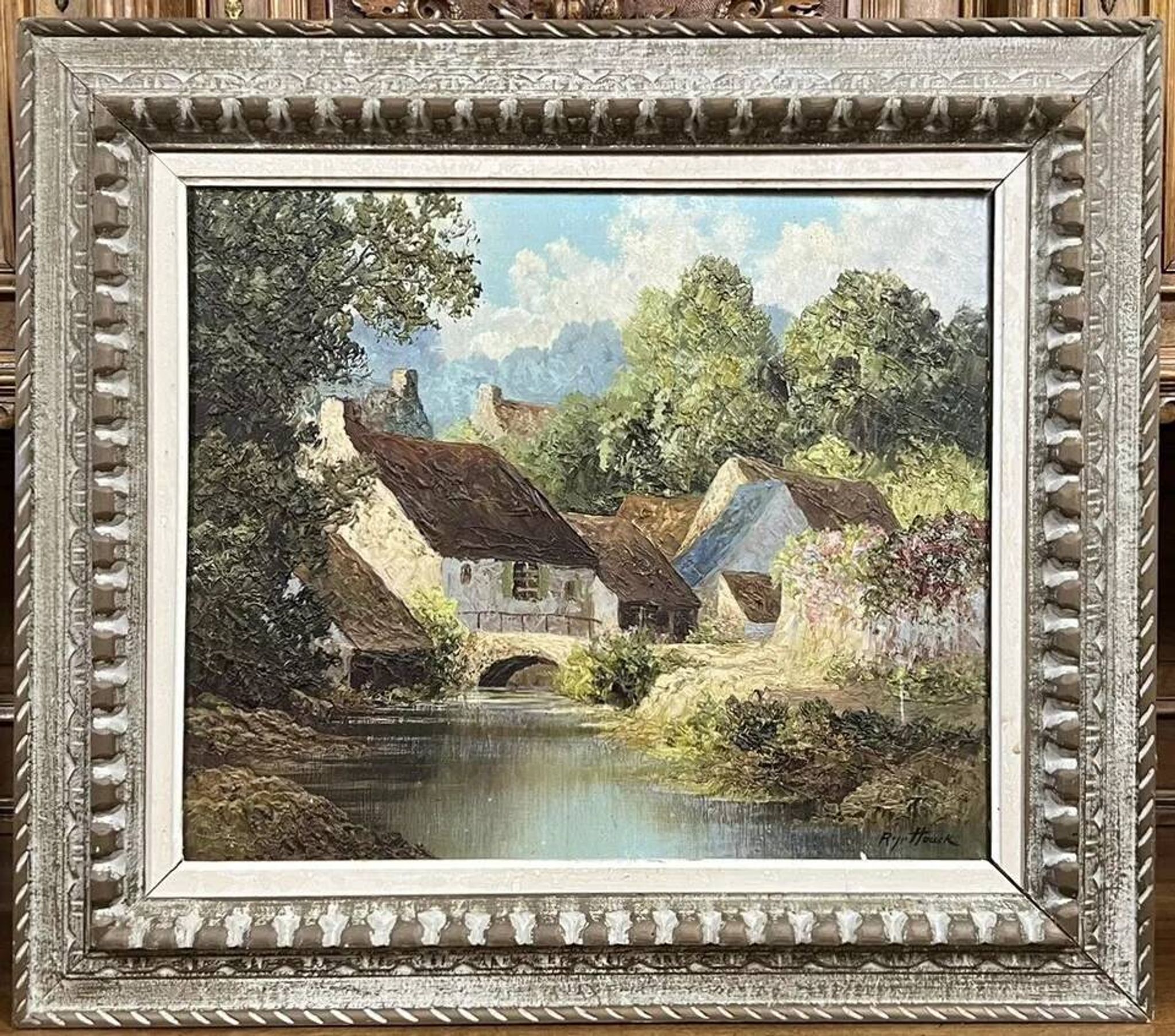 Hauck: oil on canvas depicting the surroundings of Chevreuse around 1940
