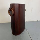 Mid-Century Modernist Italian Walnut Wooden Umbrella Stand, 1950s