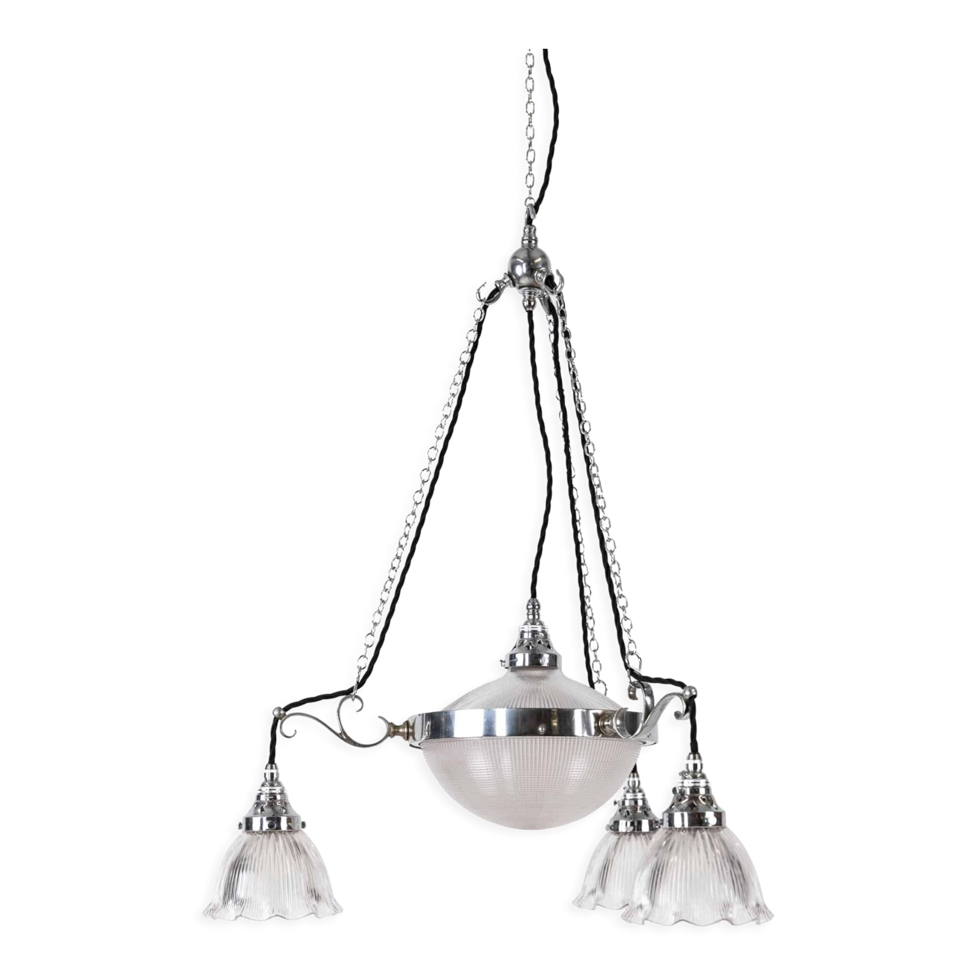 10" Chrome Holophane 'Stiletto' Chandelier