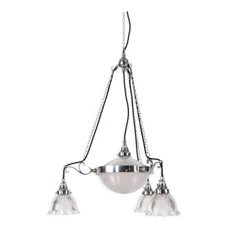 10" Chrome Holophane 'Stiletto' Chandelier