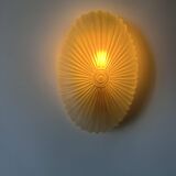 Pair of vintage sandblasted glass wall lights, France 1970s