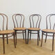 Lot 4 chairs ZPM Radomsko 1960 in canning and wood