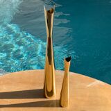 Pair of Lino Sabattini Cardinal brass vases for Christofle