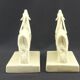 Onnaing, pair of Art Deco crackled antelope bookends