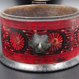 Wooden chapati box and fittings from India