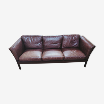 Vintage 1960s leather bench sofa