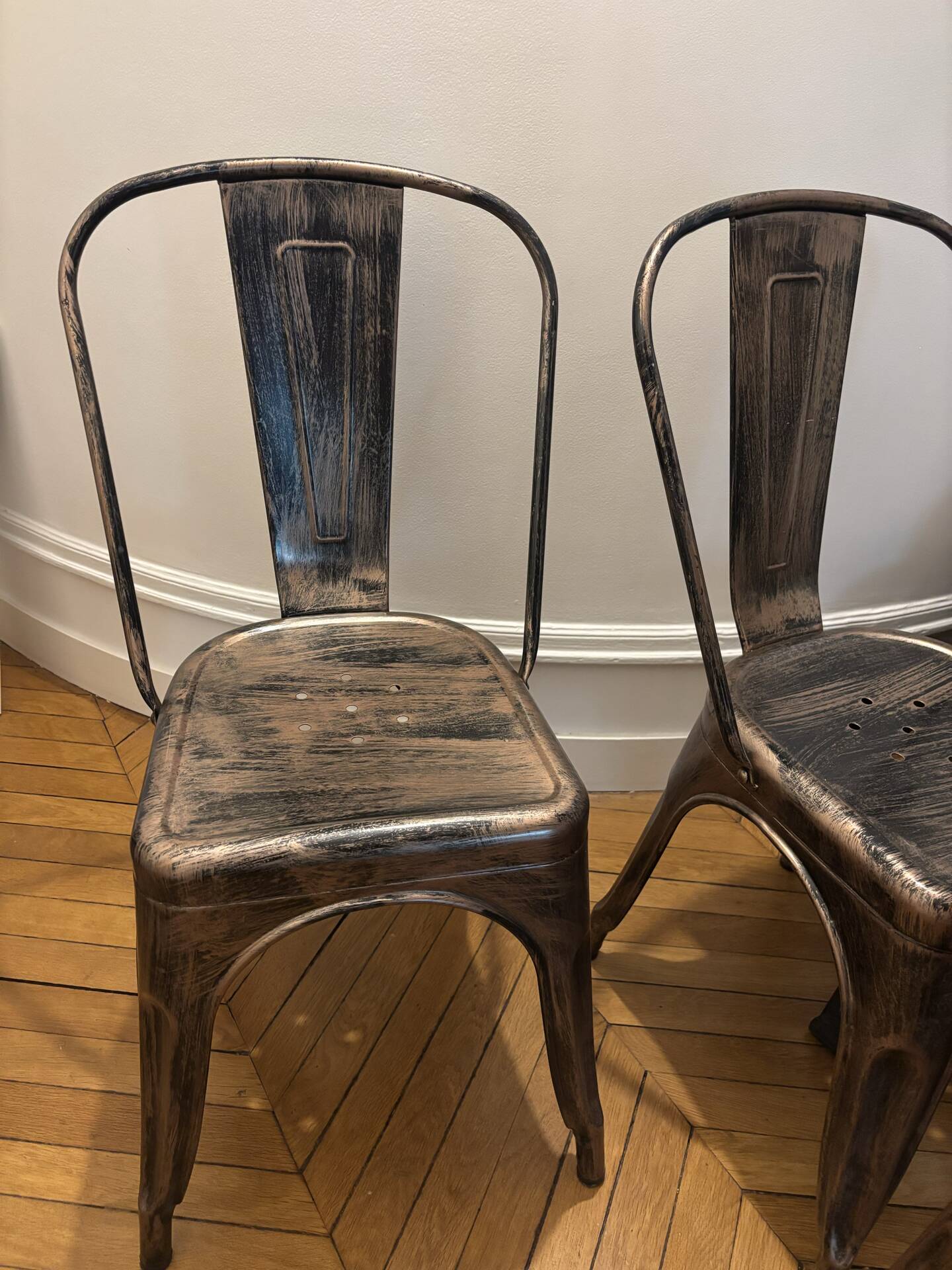 Set of 4 Boston chairs in patinated bronze metal – Westwing ni