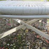 Low armchair in wicker and rattan