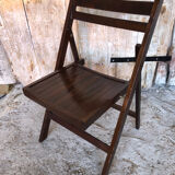 Vintage dark wood folding chair