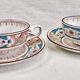 2 anciennes tasses + sous-tasses à thé porcelaine Sarreguemines Minton