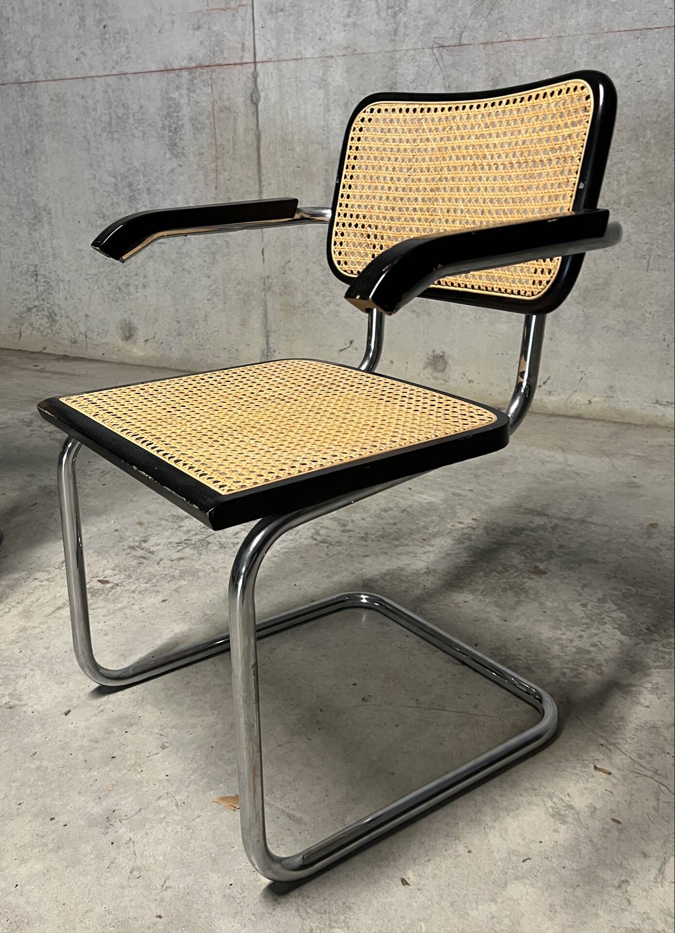 Black Cesca B64 chair by Marcel Breuer from the 1970s