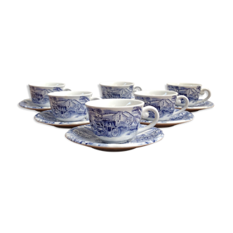 6 Tasses à café bleues