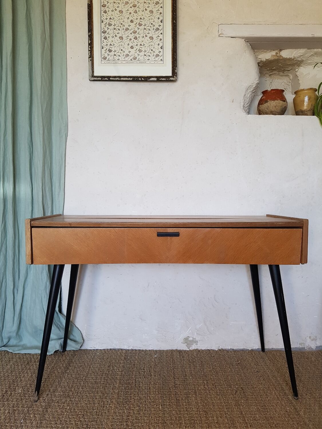 Console ou bureau vintage pieds compas