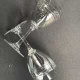 6 wine glasses - Art Deco - 1/2 blown and cut crystal