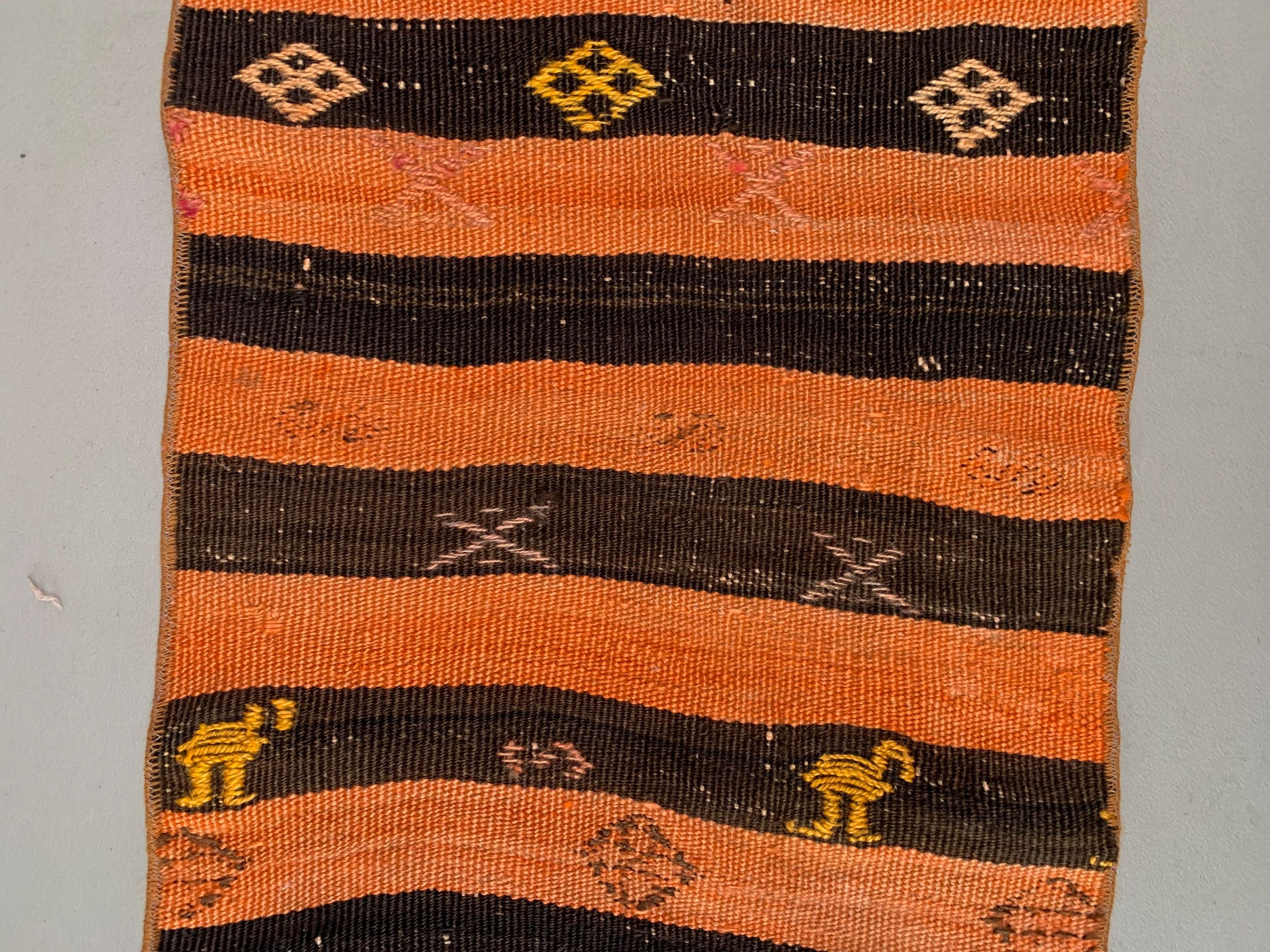 Old Turkish narrow Kilim Runner 184x39 cm shabby chic, vintage kelim