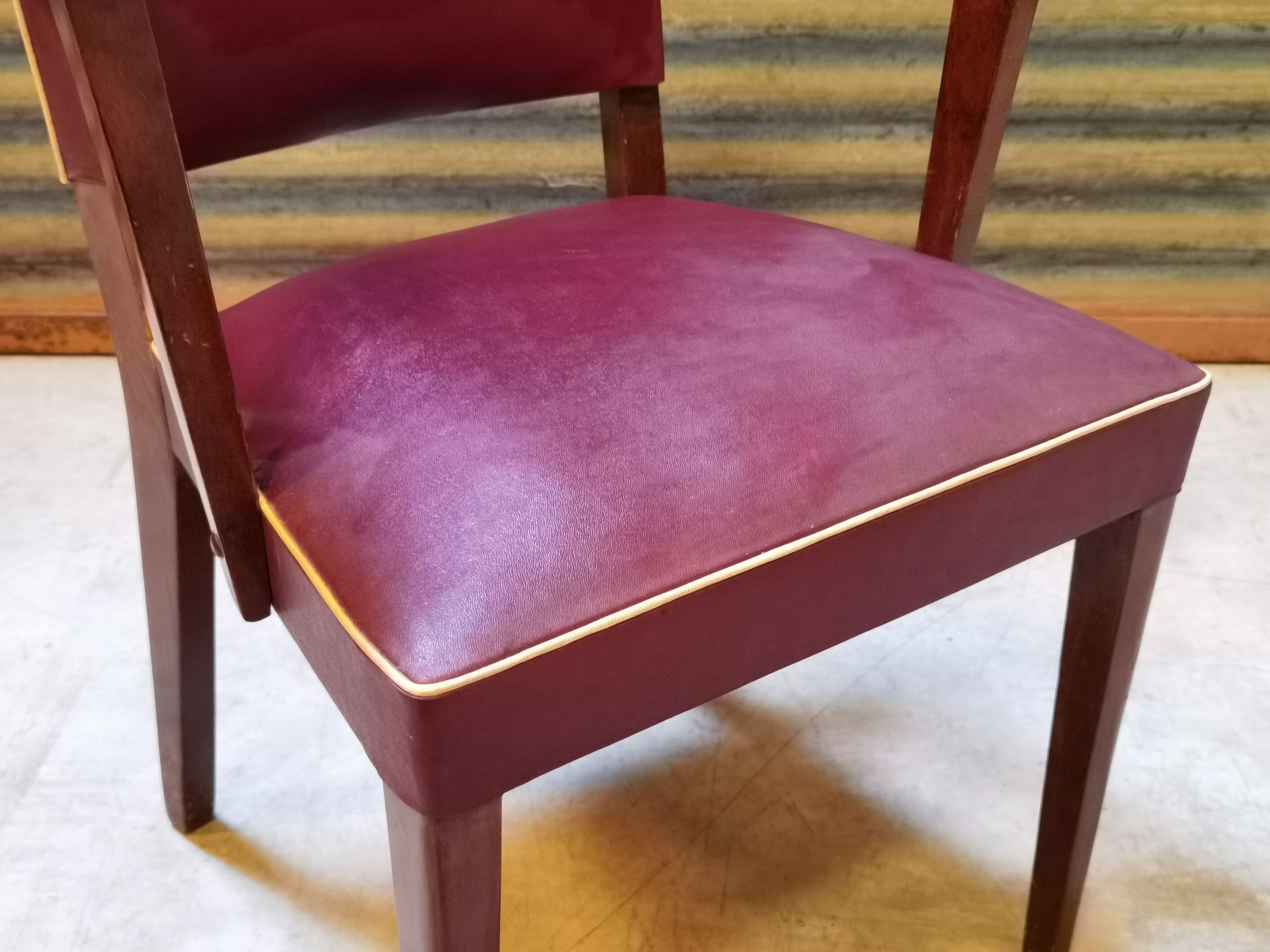Fauteuil Bridge Stella 1950 bordeaux