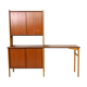 Scandinavian desk with bookcase and compartment with sliding doors