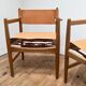 Wood and leather armchairs Borge Mogensen