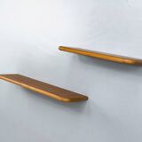 Ensemble de 2 étagères murales en teck du milieu du siècle, années 1970