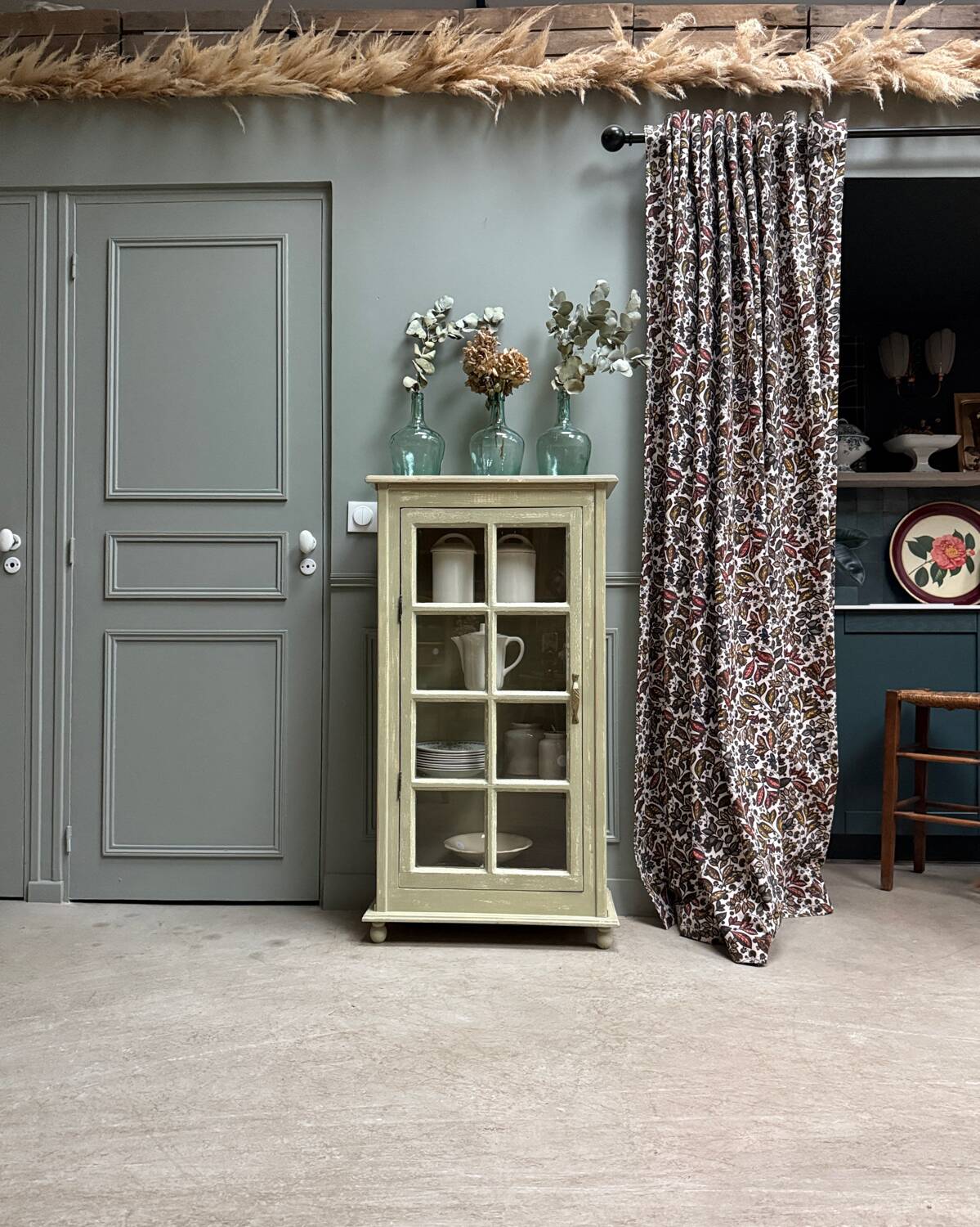 Small patinated display cabinet