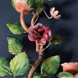 Pair of painted sheet metal flower sconces, Italian, 1960