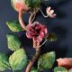 Pair of painted sheet metal flower sconces, Italian, 1960