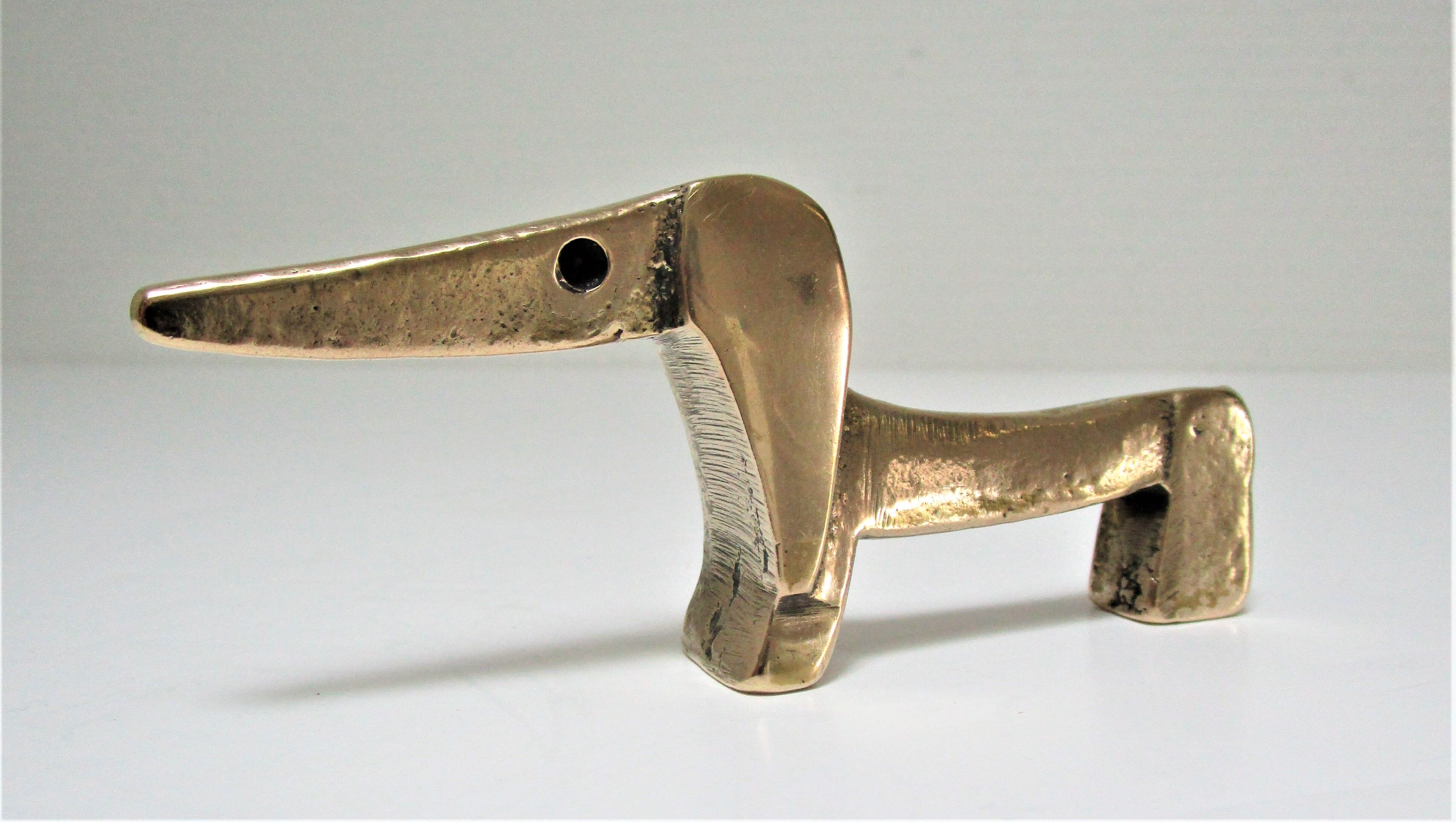 Dachshund bronze pen holder zoomorph design 60s