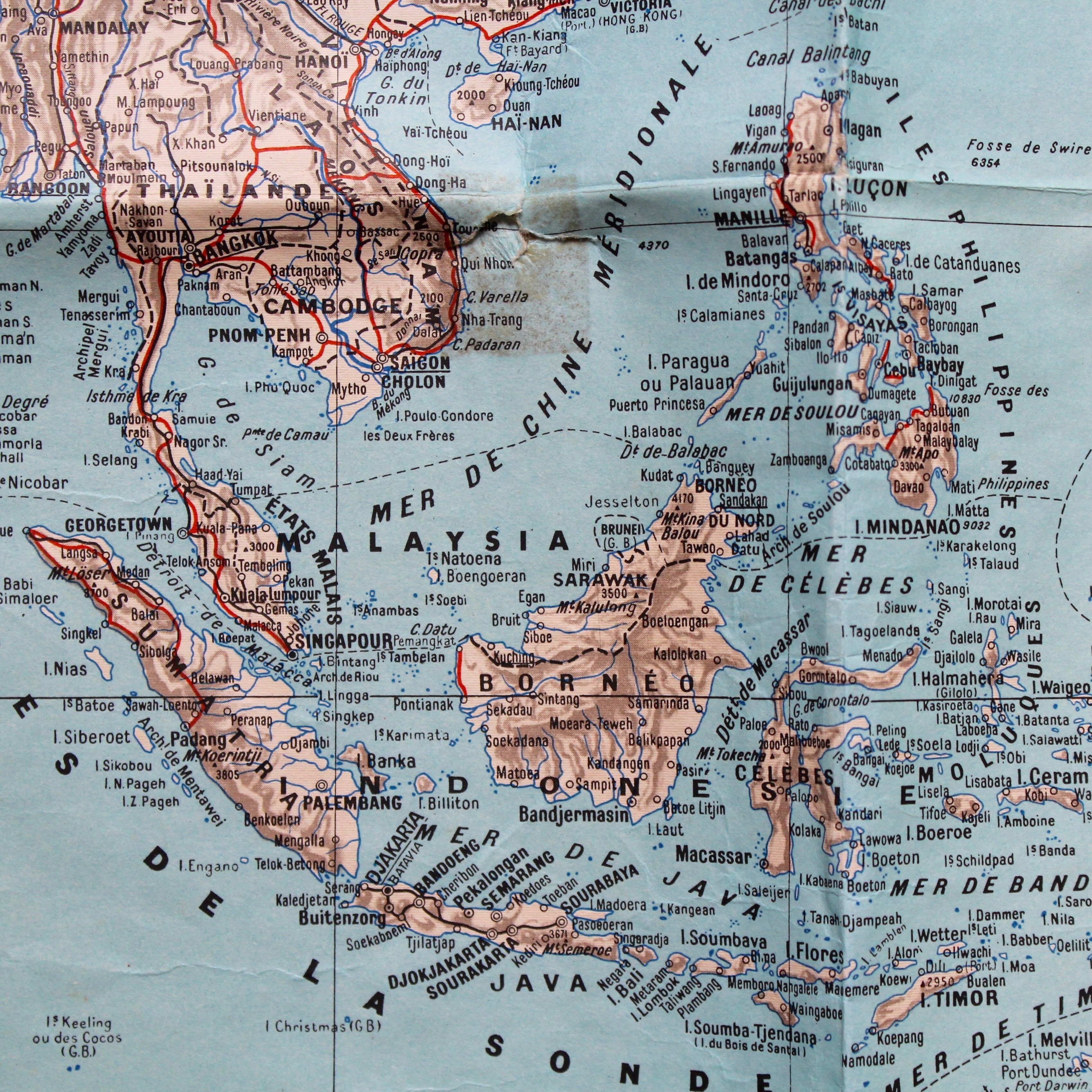 Large terrestrial planisphere "pacific ocean"