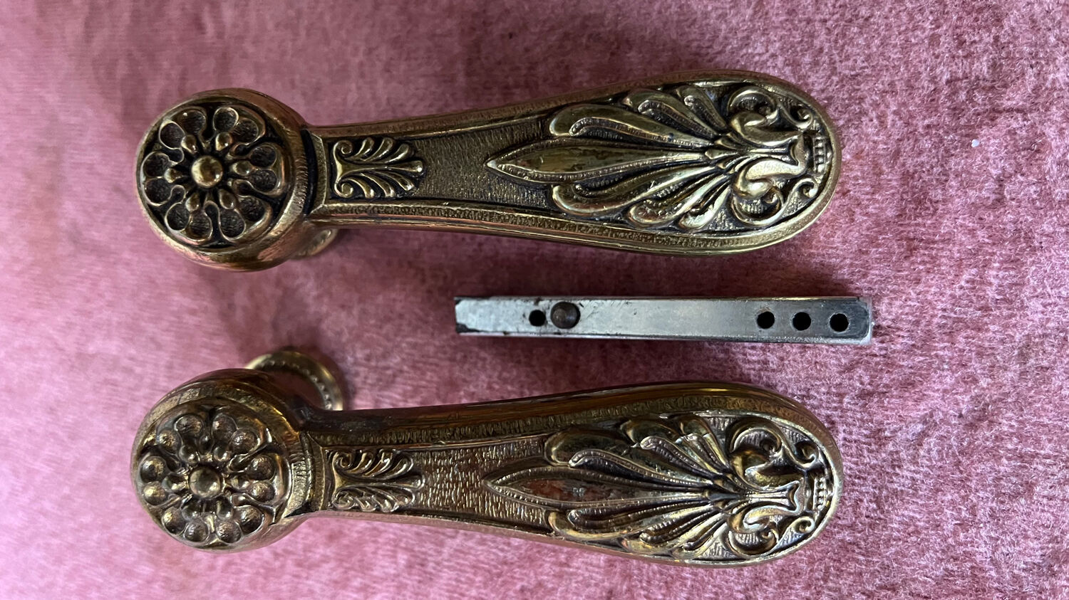 Pair of antique bronze handles