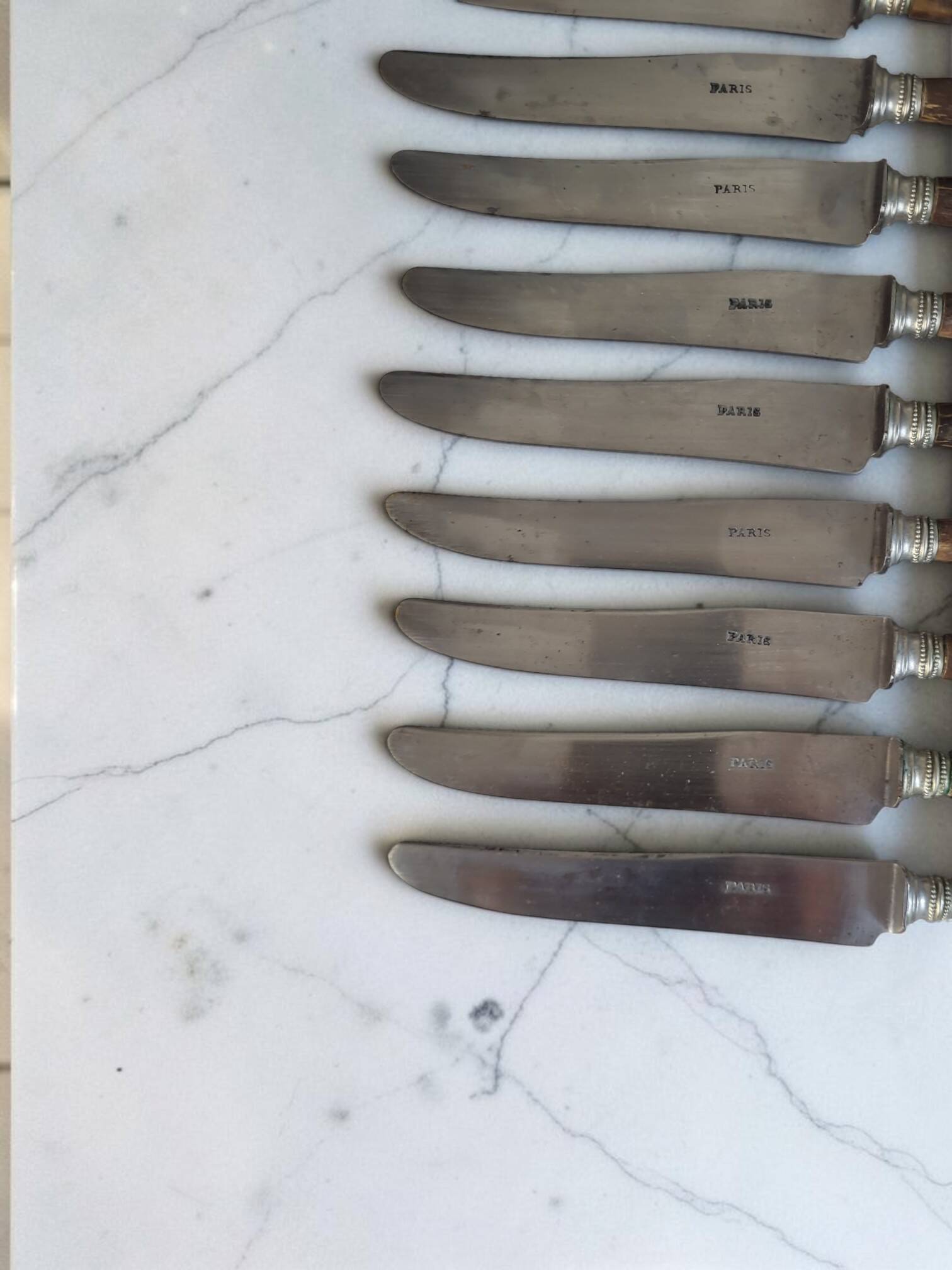 12 horn handle knives