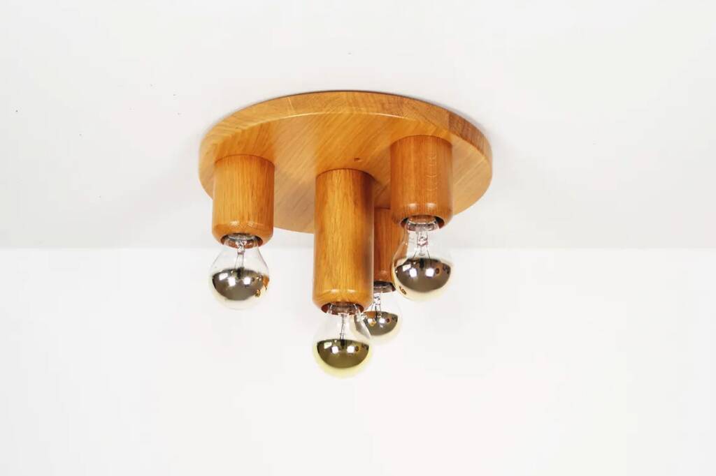 Vintage 1970s old stock 'Japandi' style ceiling light