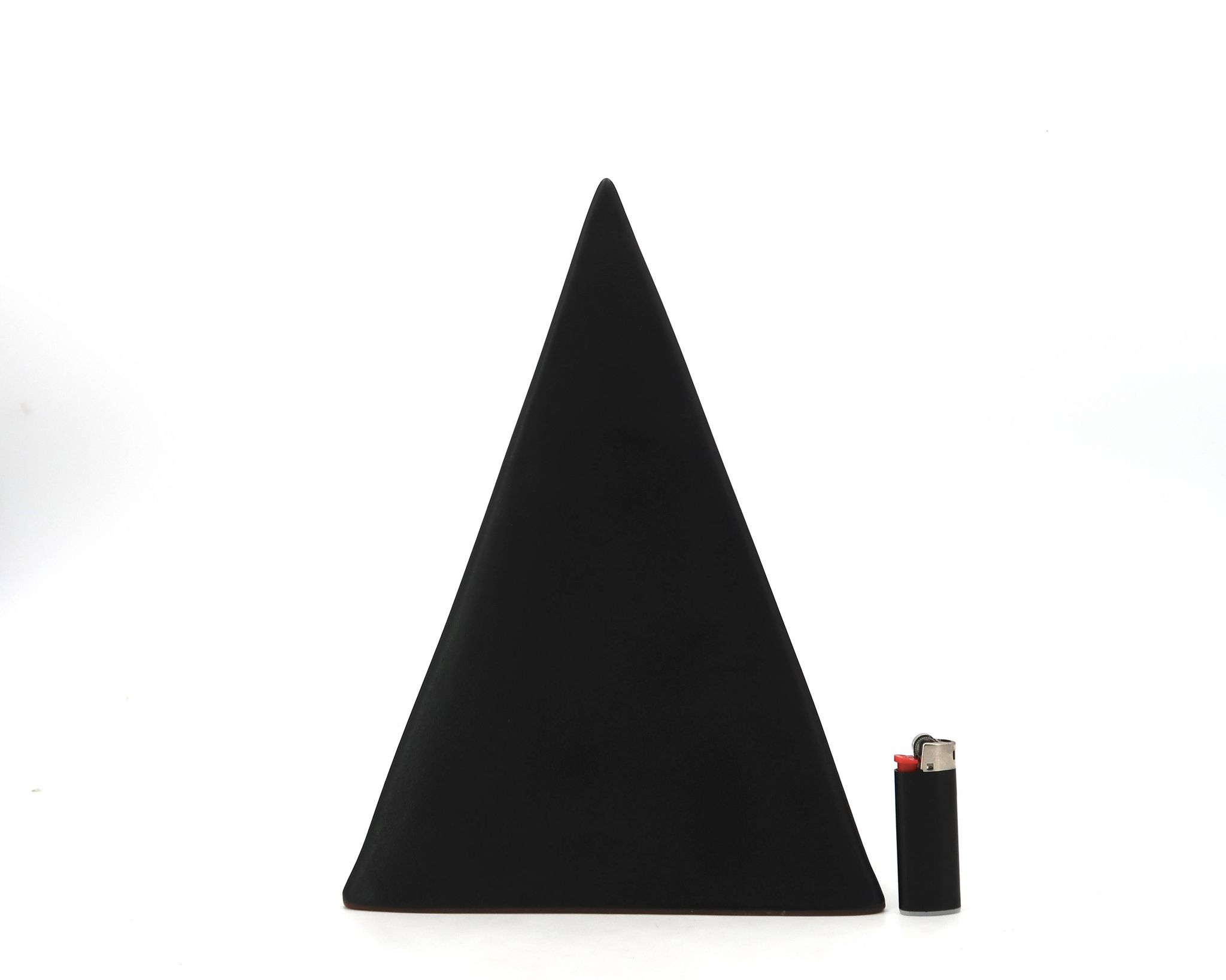 Black pyramid sculpture by Antonio Lampecco in ceramic, 1980s