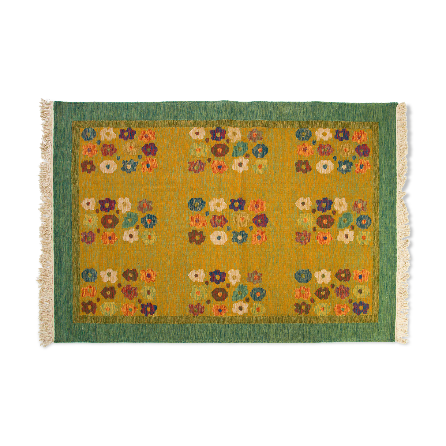 Scandinavian 20th century vintage rug. 237 x 165 cm (93.31 x 64.96 in)