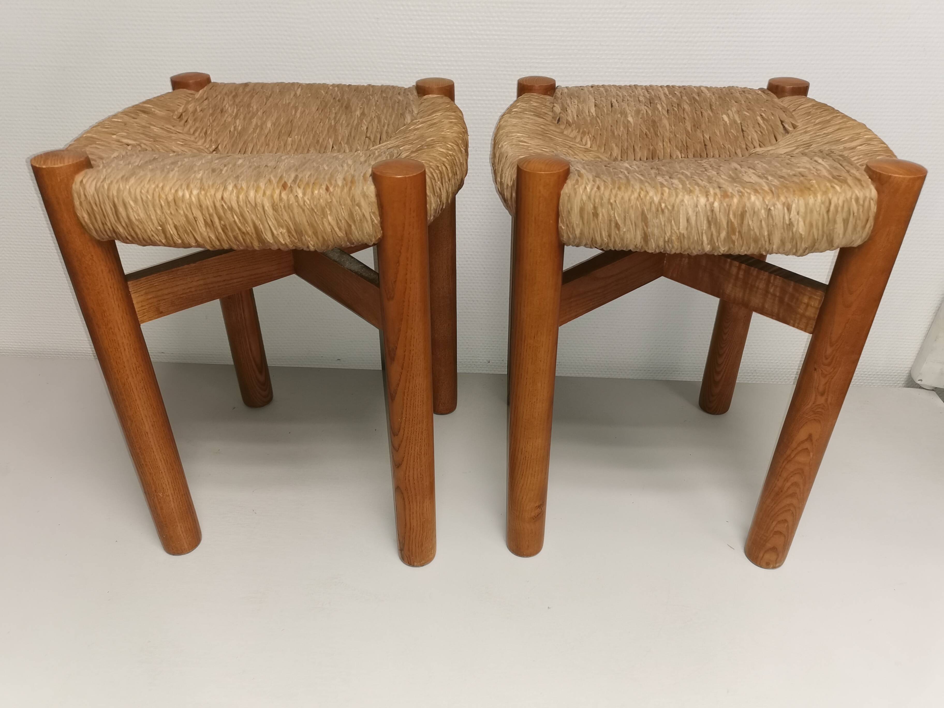 Pair of vintage stools called Méribel by Charlotte PERRIAND