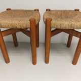 Pair of vintage stools called Méribel by Charlotte PERRIAND