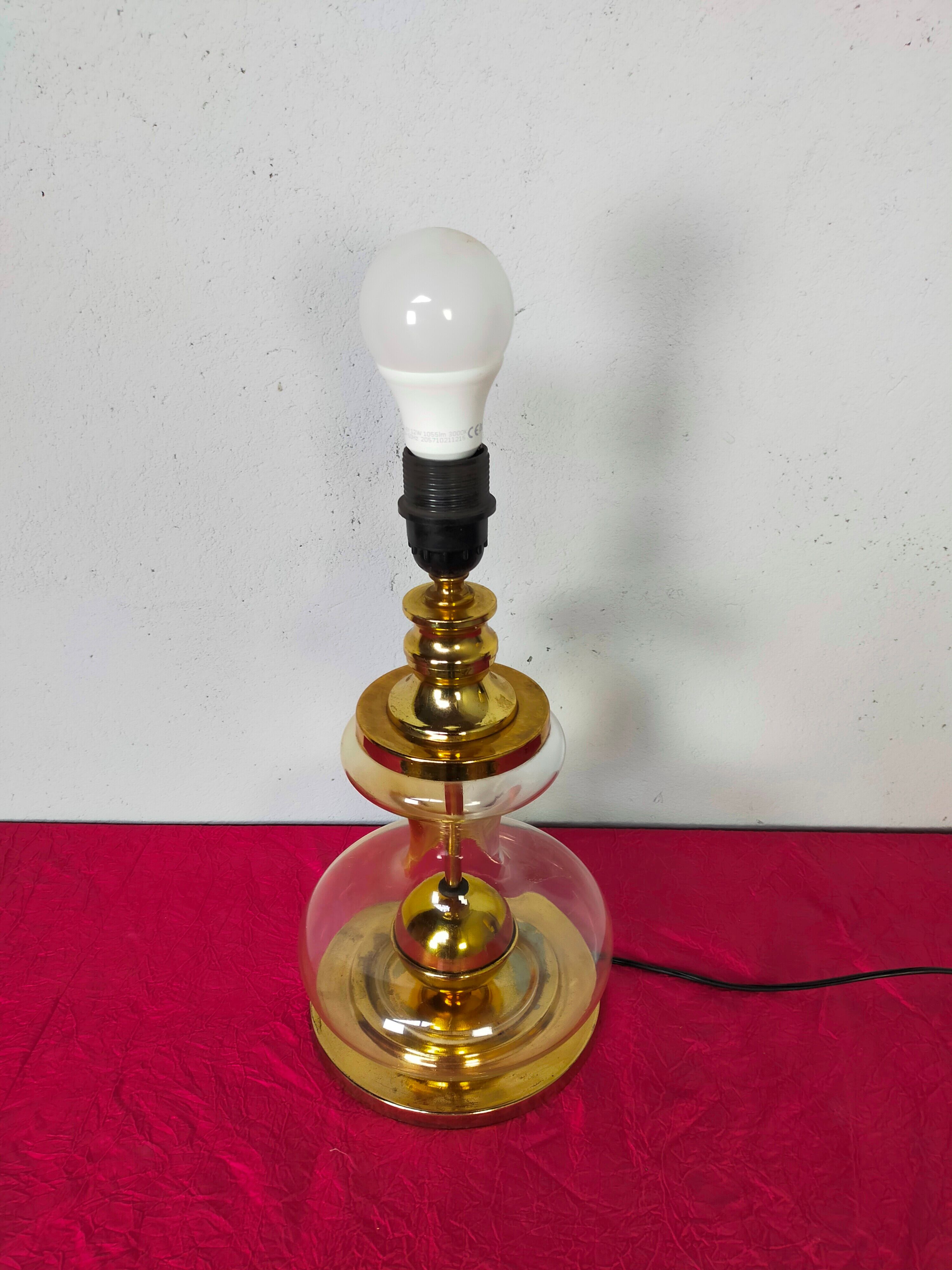 Richard Essig designer lamp in glass and gold metal