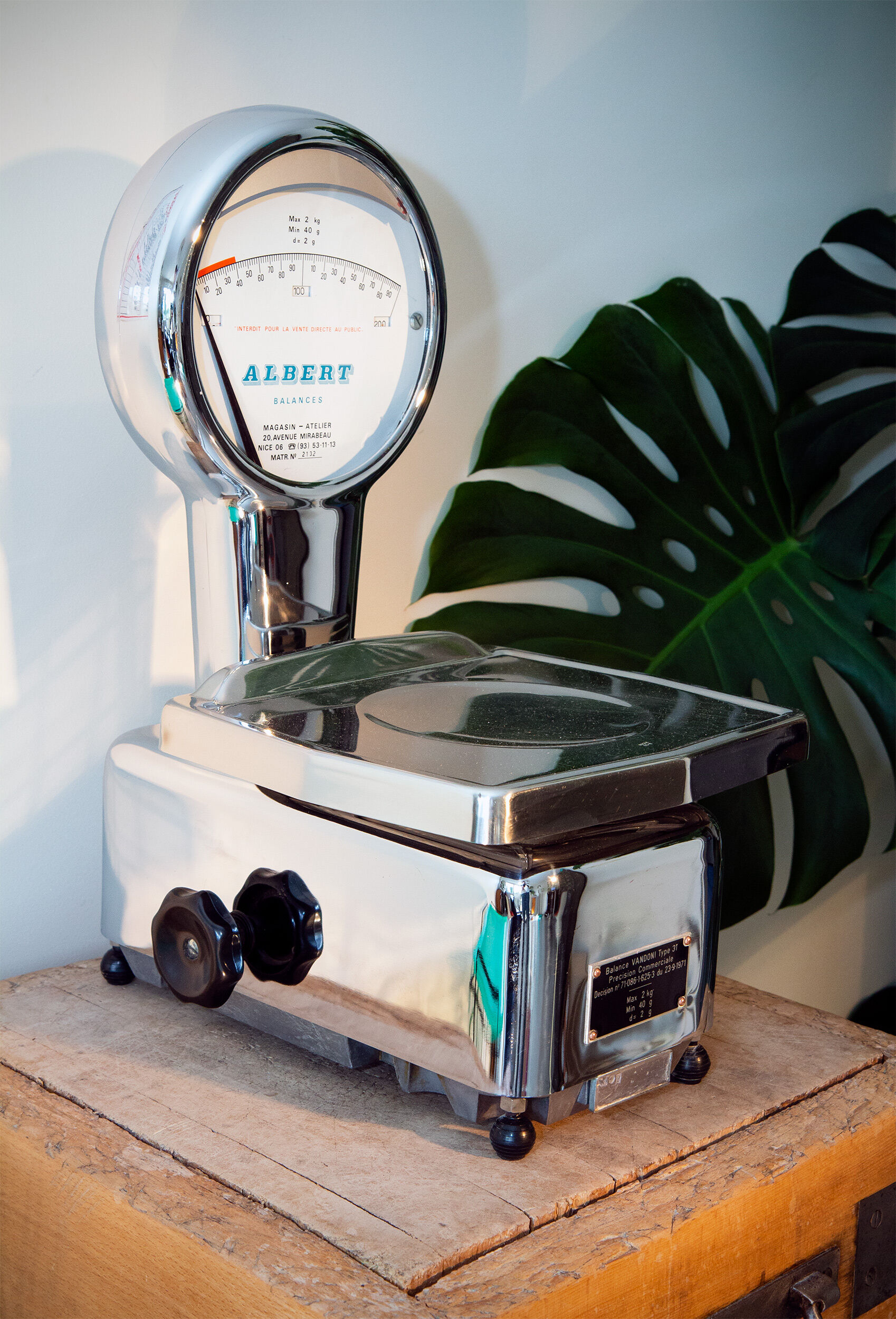 Chromed grocery scale, Vandoni, year 60-70, Italy