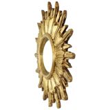 Golden Sunburst Mirror Sun Mirror Wood Convex Witch Mirror Sixties