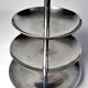 Small mute servant in vintage/old silver metal with 3 trays