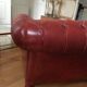 Sofa chesterfield 2-3 places leather bordeaux