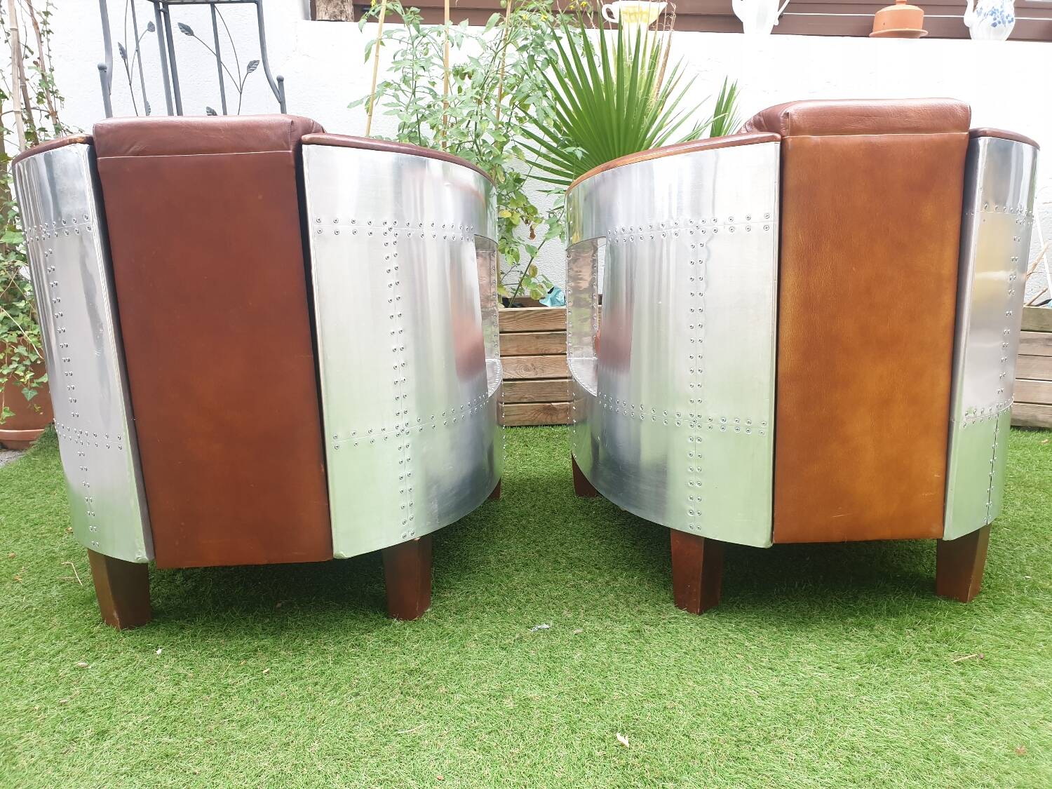 Set of Two Aviator Armchairs