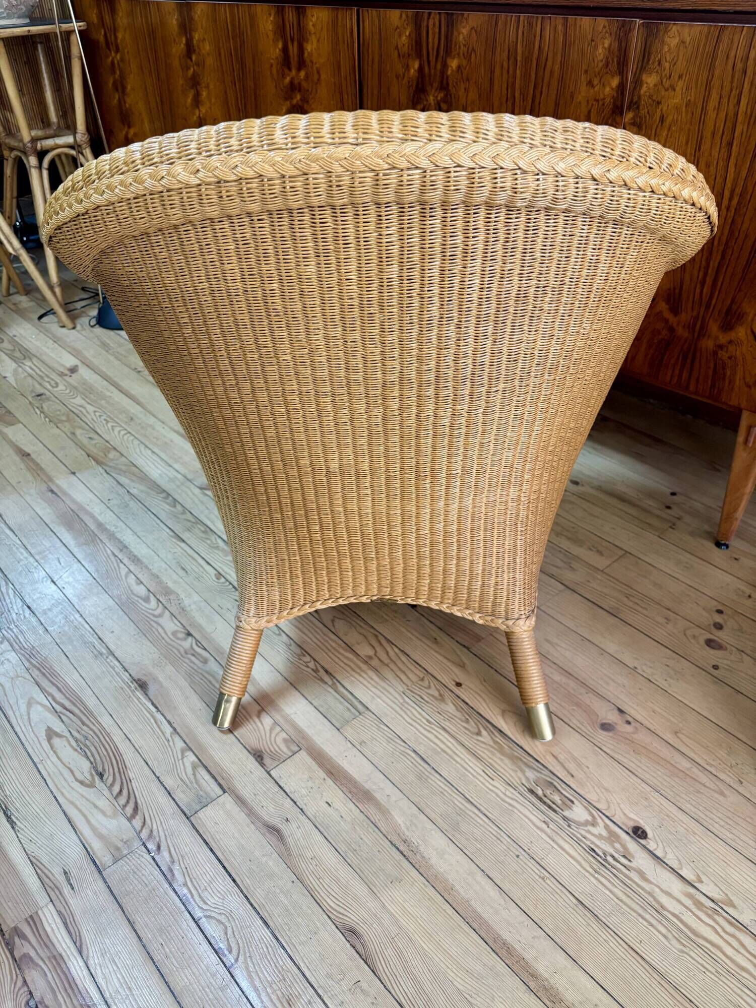 Fauteuil rotin Lloyd Loom 1980