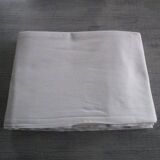 Antique cotton sheet: 300x210cm - monogrammed M.T - drawn thread embroidery