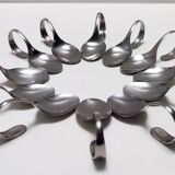 Set of Twelve Steel Serving Spoon by Pinti, Italy, 1980s