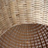 Suspension boule en paille de rotin
