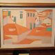 oil painting on hardboard view of Florence signed Migliorini
