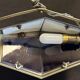 Large PIROUETT Art Deco metal chromo glass clouds lamp
