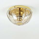 Mid-Century Glass & Brass Ceiling Light from Limburg, Germany, 1960s